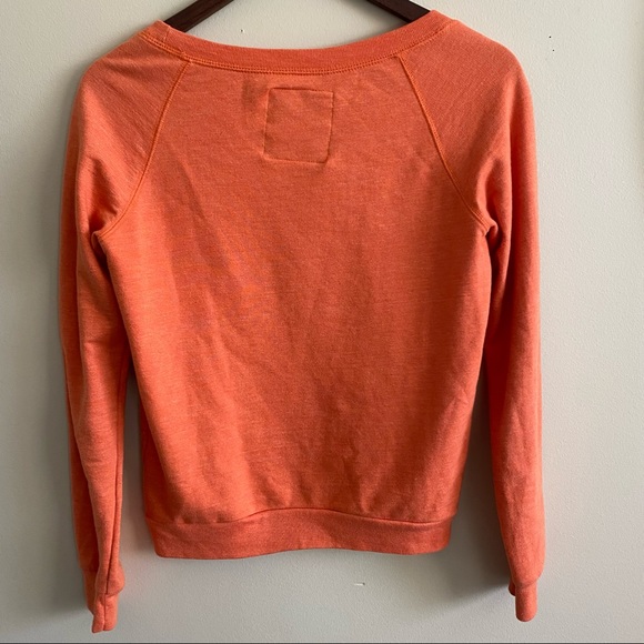 American Eagle Orange Crewneck Pullover Aloha Graphic Sweatshirt Size XS - Picture 6 of 7